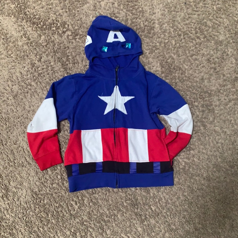 Marvel kids.com Captain America hoodie size XS EUC